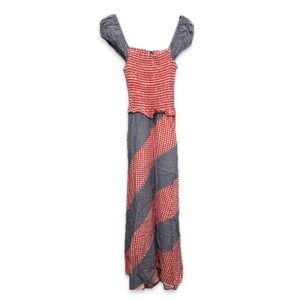 Doen Inspired Gingham Vintage Cottage Core Maxi Dress